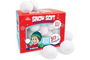 Narwhal Novelties 50 Pack Fun Fake Snowball for Kids 2 Inches - Artificial Snowballs Bulk for Indoor and Outdoor - Snow Ball for Decorations, Winter Toy Games Fights - Fun Christmas Party Activities