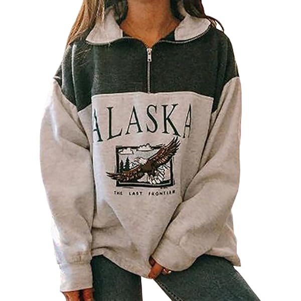 Amazon.com: YANOOLH Women Novelty ALASKA Letter Print