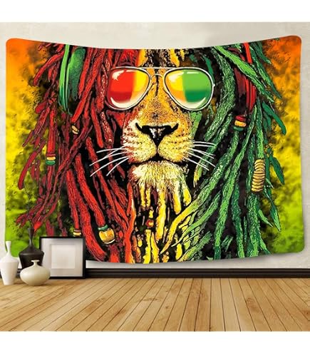 Amazon.com: F-FUN SOUL Rasta Rastafarian Tapestry, 60x40inches