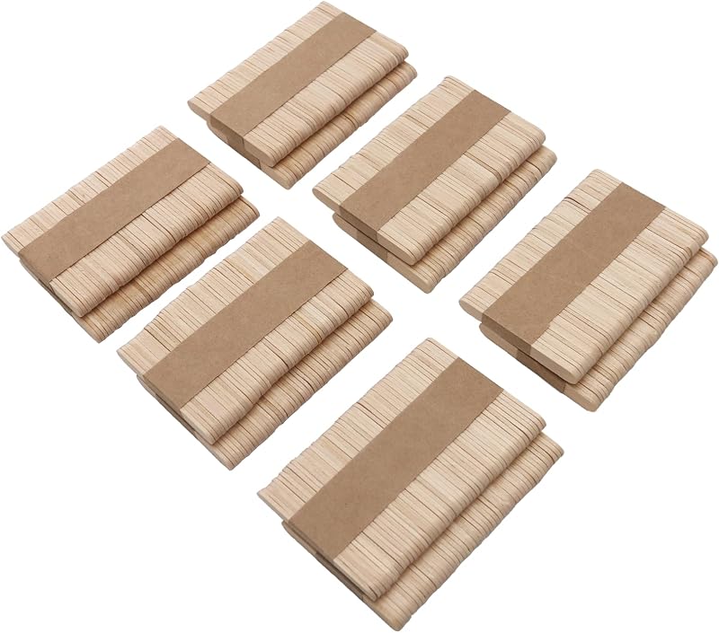 OWLKELA Mini Size Lollipop Sticks 600pcs 65mm Natural Wood Craft Sticks