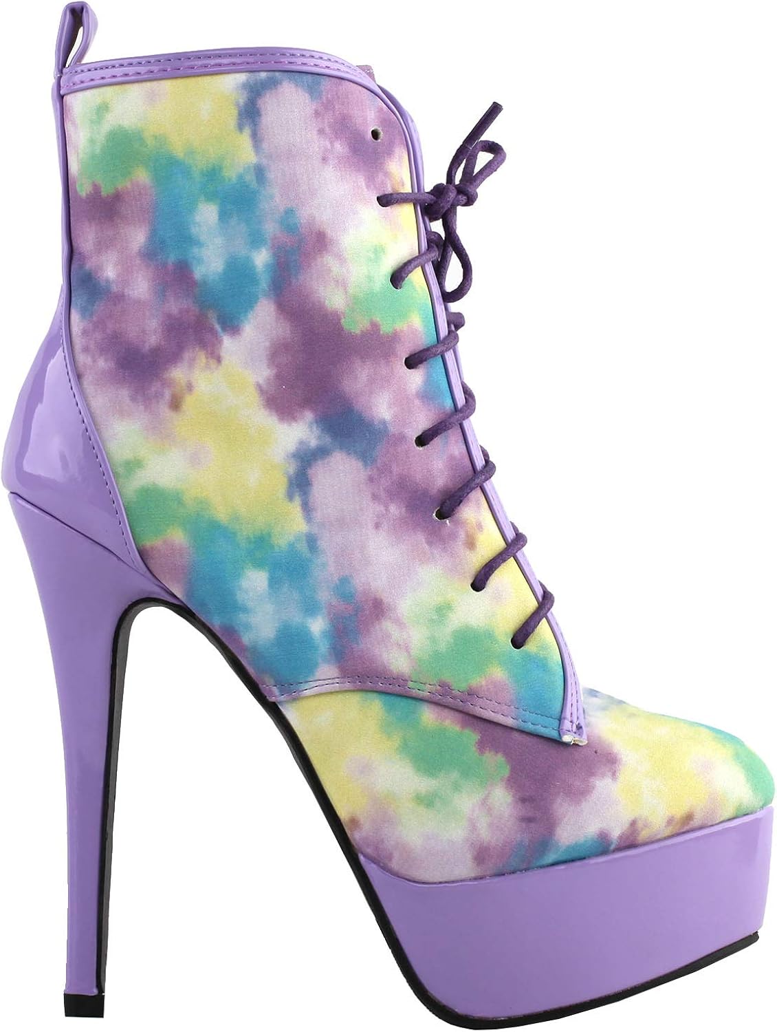 purple and yellow heels