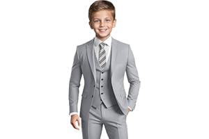 TIEFONY Boys' Formal Suit Set Slim Fit Kids Formal Suits Toddler Tuxedo Wedding Prom Classic Outfit for Teen