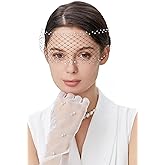 BABEYOND Women's Fascinator Headband - Vintage Tea Party Fascinator Veil for Bridal Wedding
