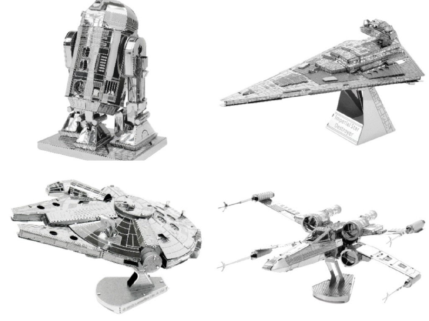 Buy Metal Earth 3d Model Kits Star Wars Set Of 4 X Wing Millenium Falcon Imperial Star Destroyer A Online At Low Prices In India Amazon In