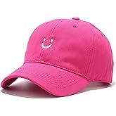 Umeepar Smile Face Baseball Cap for Women Men Adjustable Low Profile Unstructured Cotton Dad Hat