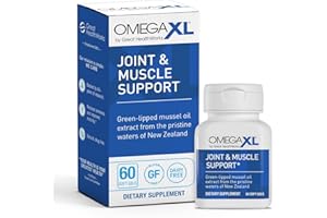 OmegaXL Joint Support Supplement, for Relief - Natural Muscle Support, Green Lipped Mussel Oil, Soft Gel Pills, Drug-Free, 60 Count