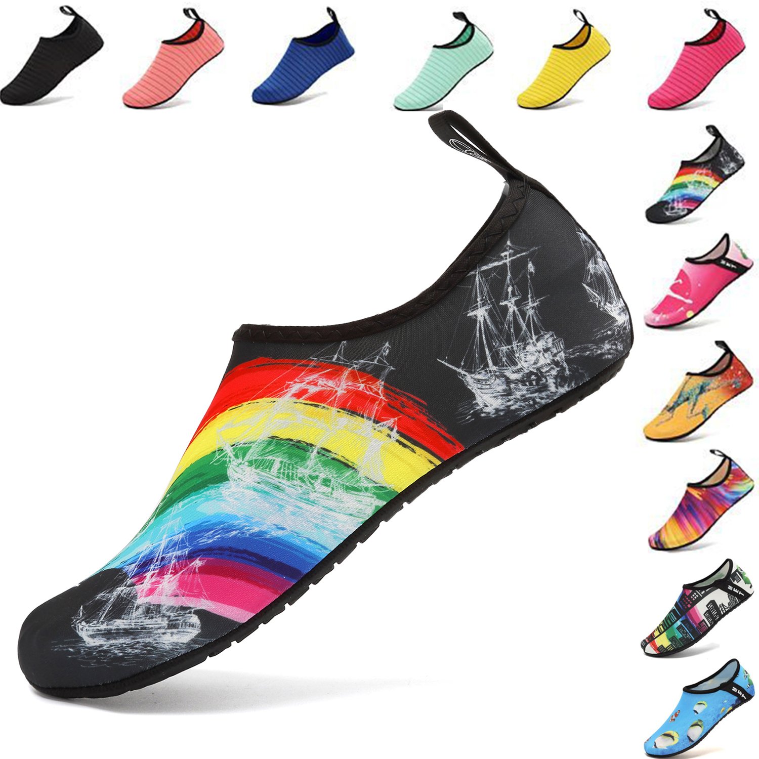 VIFUUR Water Sports Shoes Barefoot Quick-Dry Aqua Yoga Socks Slip-on for Men Women Kids