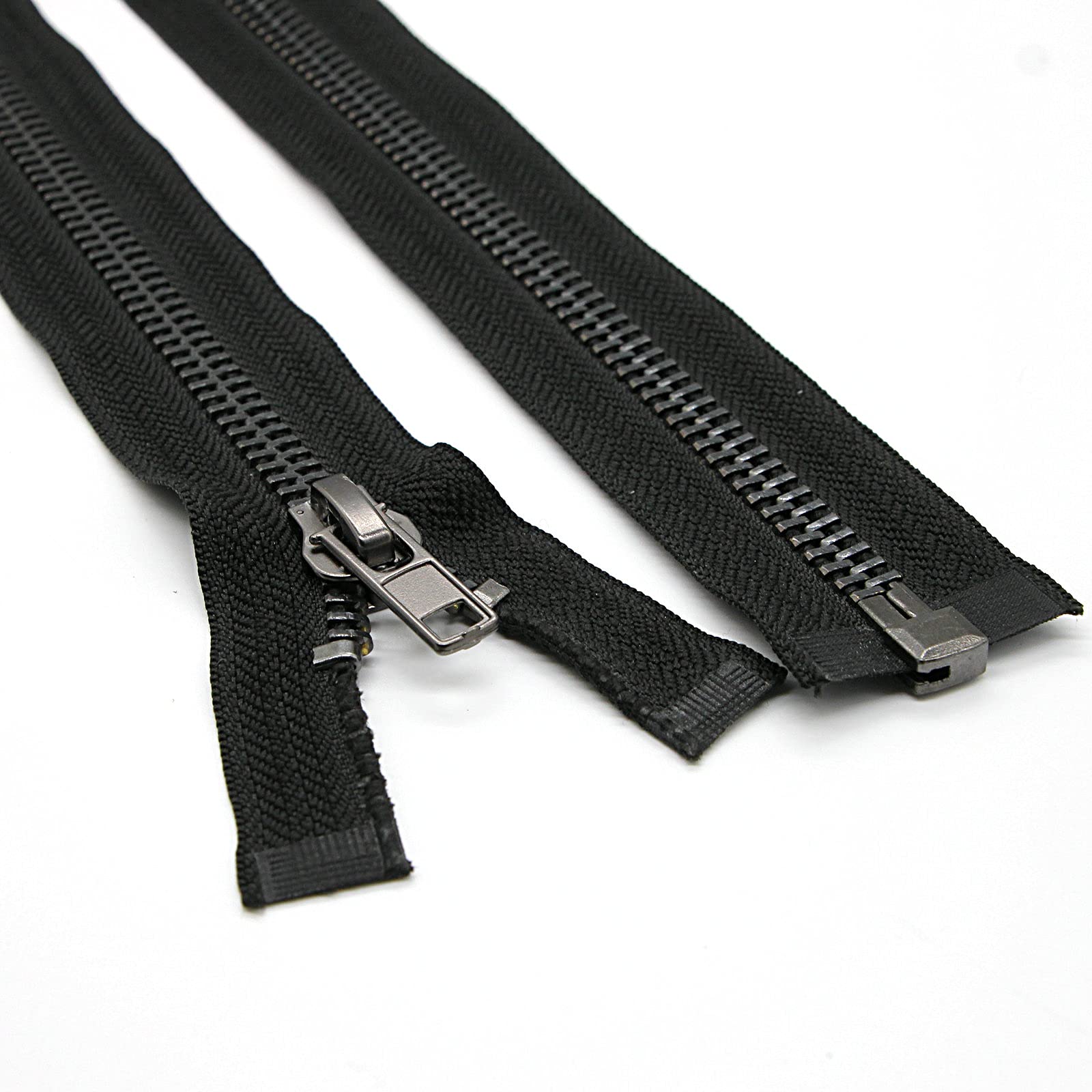 Photo 1 of #8 24 Inch Separating Metal Zippers Black Nickel Heavy Duty Metal Zipper for DIY Sewing Crafts Jacket Coat,1PC/Pack,SHUNLI