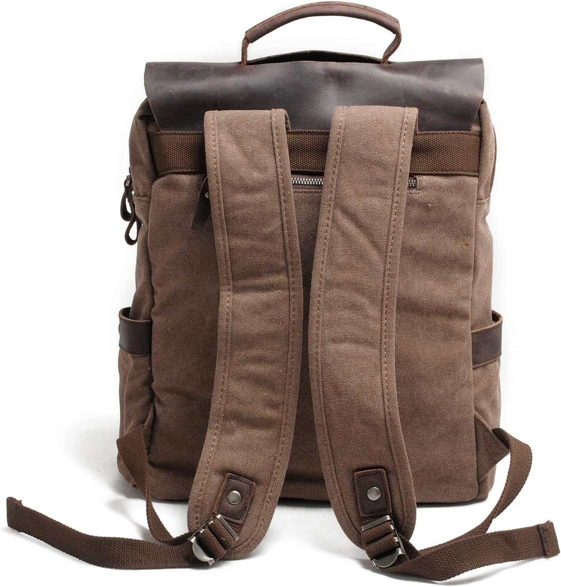New Women's Vintage Canvas Leather Backpack for Outdoor Vintage Satchel Travel Bag Travel (15 inches) Travel Bag (Pink) - Image 4