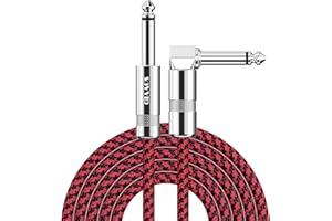 Sovvid Guitar Cable 10ft, Professional Instrument Cable Electric Guitar AMP Cord, 1/4 inch TS Cable for Guitar Bass Mandolin Keyboard and Pro Audio (Red)