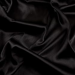 60" Black Charmeuse Satin Fabric by The Yard for
