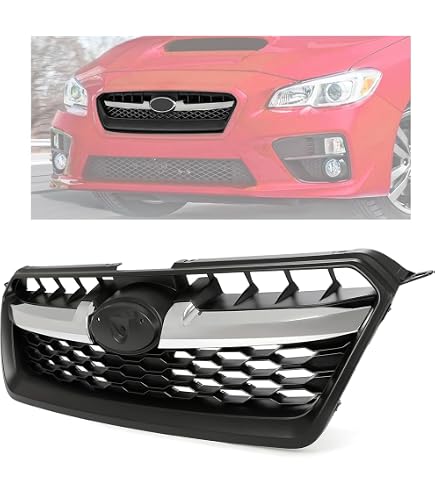 Front Upper Grille With Chrome Trim For Subaru Impreza, XV Crosstrek (2012-2015) – Direct OE Replacement, Mesh Style