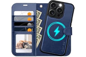 OCASE for iPhone 16 Pro Max Case Detachable Wallet Case with Card Holder, 2 in 1 Pu Leather Flip Folio with RFID Blocking Stand Wrist Strap Shockproof Phone Cover 6.9 Inch 2024, Blue