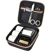 Case for NIIMBOT B21/Pro/B1, for SUPVAN T50M Pro Label Maker Accessories | Wireless Thermal Printer Holder, Labeling Tapes Roll Refills Storage, Home/Office Use, Mesh Pocket, Hard Case Only, Black