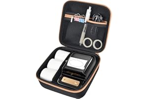 ALKOO Case Compatible with NIIMBOT B21 / B1 Label Maker Wireless Thermal Label Printer, Holder for Inkless Label Maker & Labeling Tapes Refills, with Mesh Pocket for Cable Accessories (Black)