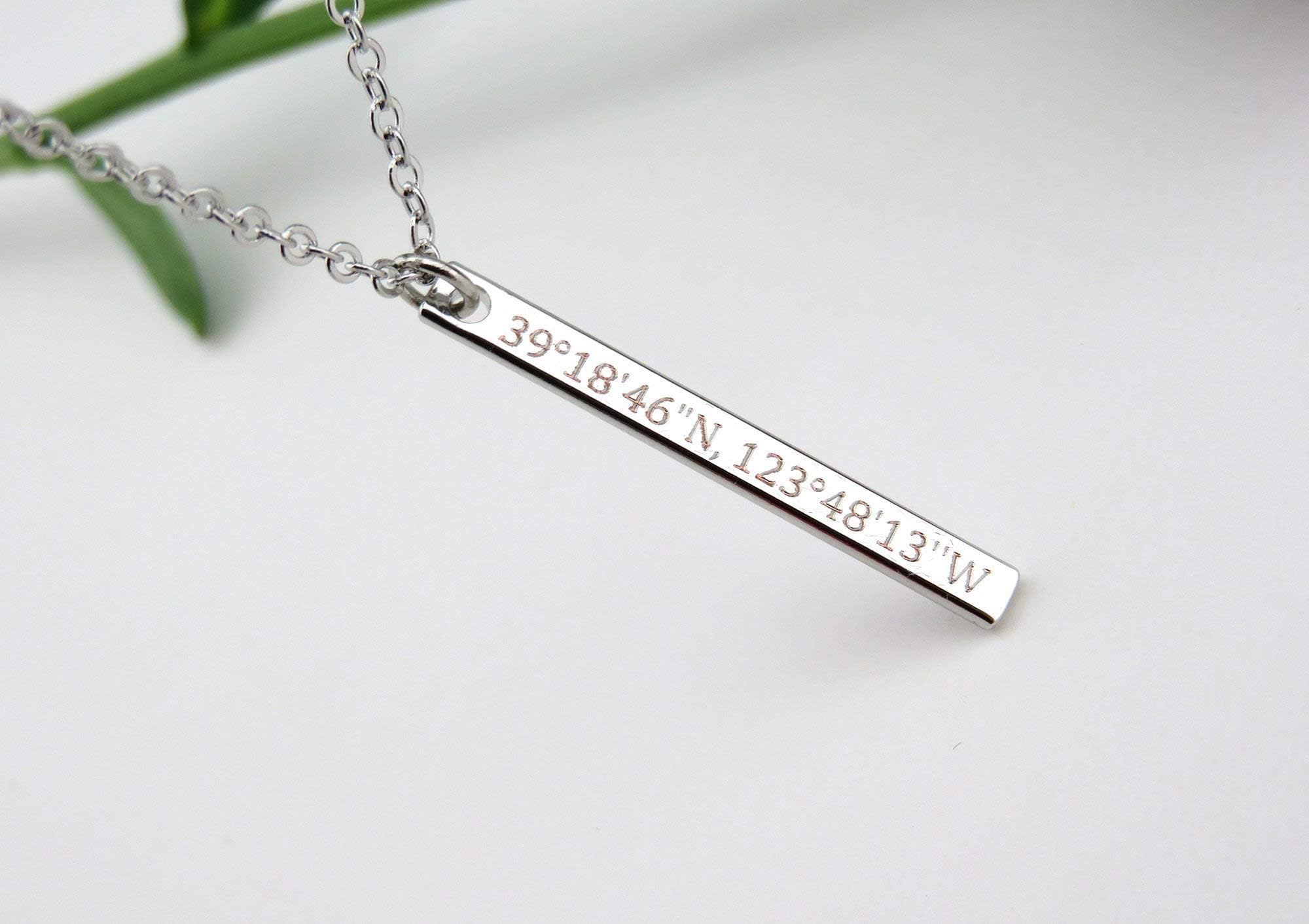 Coordinates Necklace, location Necklace, GPS Coordinates Necklace, Gift for her, latitude longitude necklace, engraved necklace, satellite location necklace, address necklace