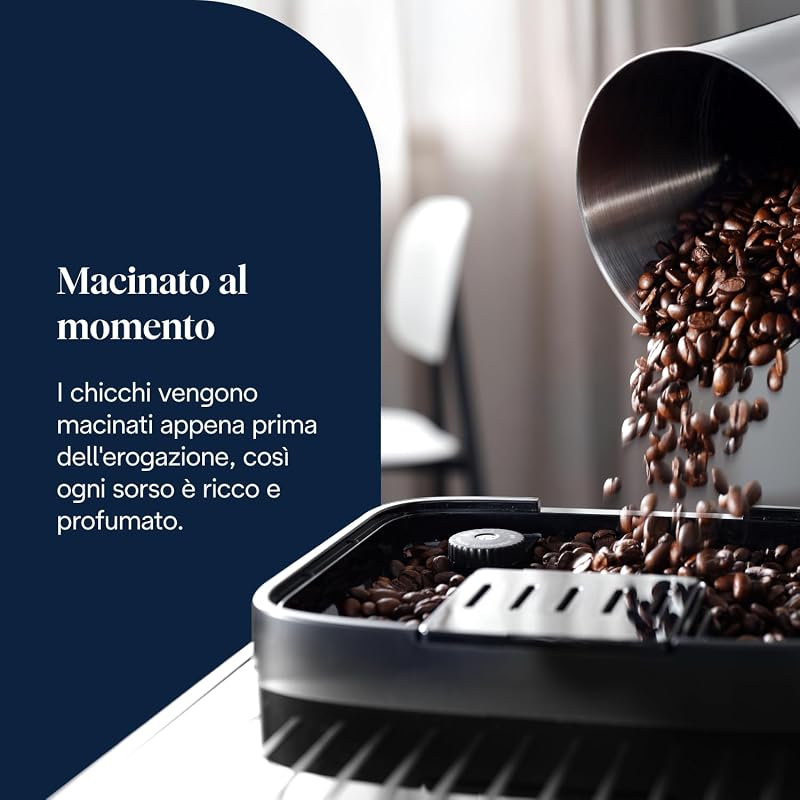 Magnifica Evo ECAM292.81.SB, macchina da caffè con sistema lattiero-caseario, 7 tasti di scelta diretta per cappuccino, espresso e altre specialità del caffè, pannello di controllo, 2 tazze, — foto 3 di 8
