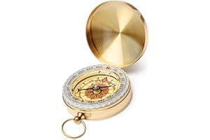 Metal Military Compass for Survival Hiking & Camping, Pocket Outdoor Navigation Tool with Mirror Finish - Ideal for Kids & Ad