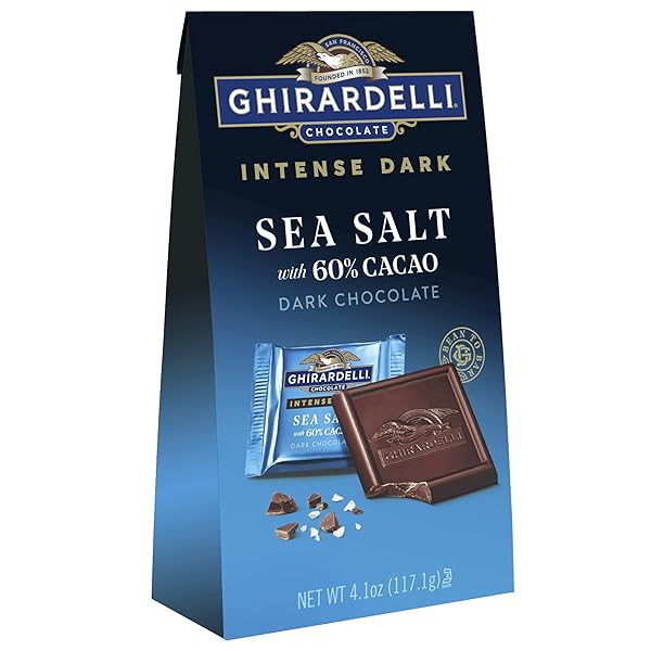GHIRARDELLI INTENSE DARK SEA SALT 60% CACAO SQUARES,...