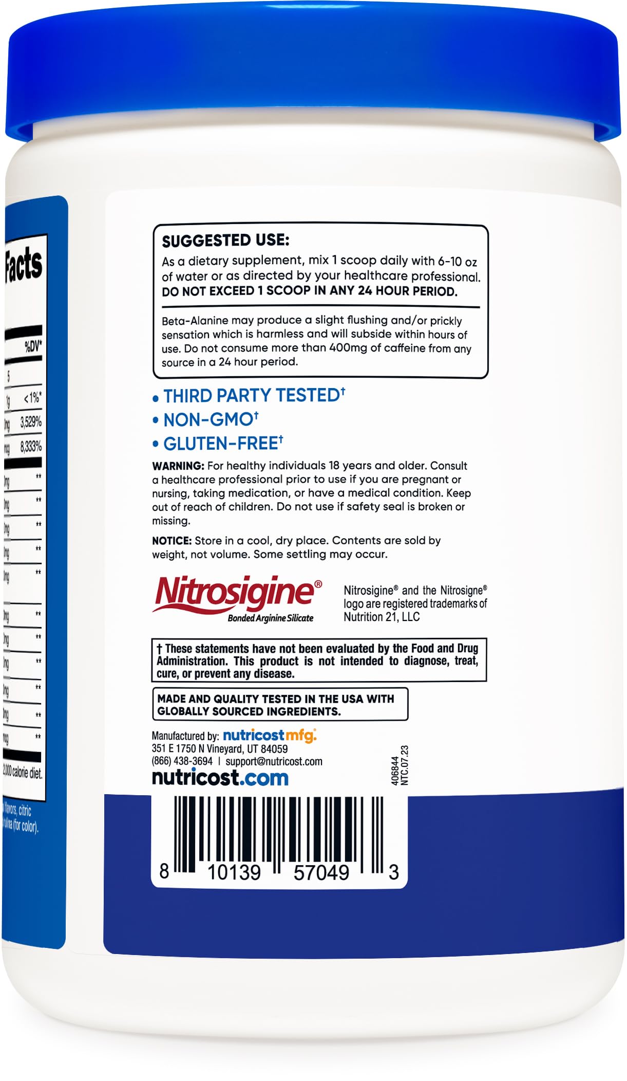 Nutricost Pre-C Pre-Workout Complex with Creatine (Blue Rasberry | 30 Servings) Powder - Boost Fintess Routines, 450g