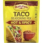 Old El Paso Hot &amp; Spicy Taco Seasoning Mix, 1-Ounce Packages (Pack of 6)