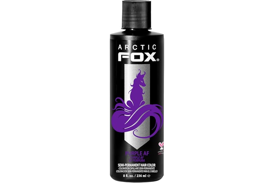 Arctic Fox Semi-Permanent Hair Dye, Vegan & Cruelty-Free, Conditioning, Ammonia-Free, Long-Lasting, Purple AF, For All Hair Types, 8 Fl Oz