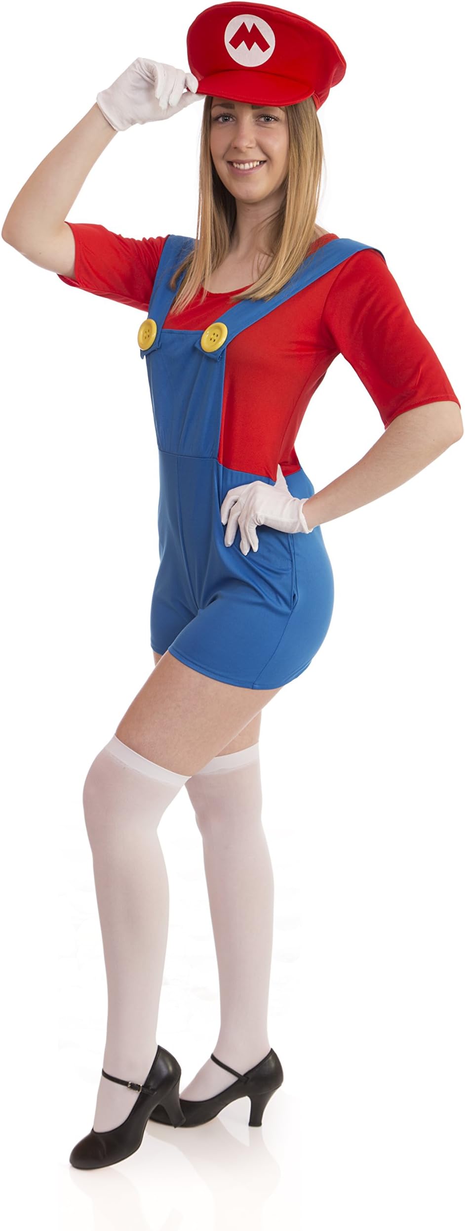 Super Plumber Brothers Adult Fancy Dress Costume (Women: 10-12, Red)