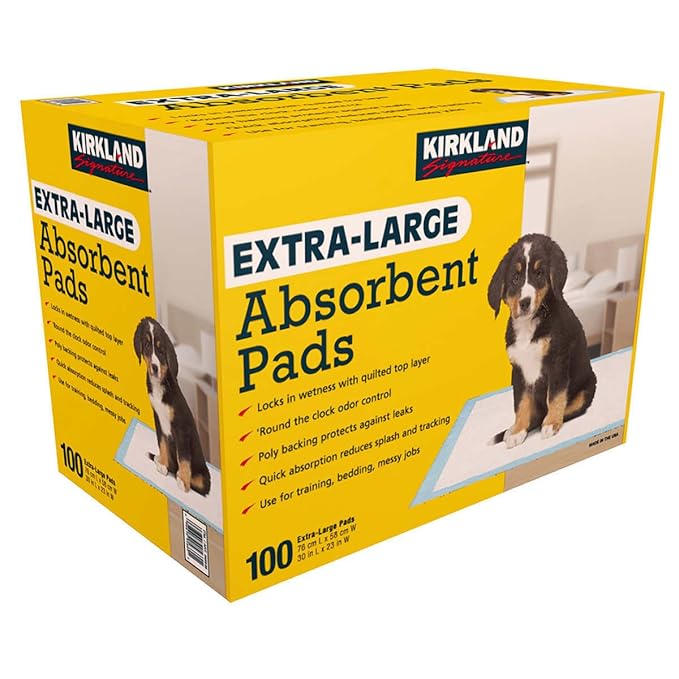 Kirkland Signature ExtraLarge Absorbent Pads, 100 Large Pads, 30x23