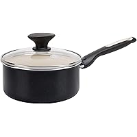 GreenPan CC002638-001 Rio Healthy Ceramic Nonstick, Saucepan with Lid, 2QT, Black