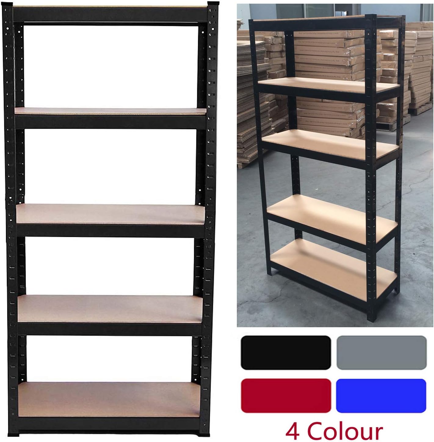 Metal Storage Shelves 5 Tier Shelving Unit Kitchen, Bathroom