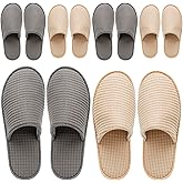 OSTADARRA 6-10 Pairs Spa Slippers, Non Slip Disposable Slippers For Guest, Washable Reusable, Which Can Be Used As Women Men, House, Indoor, Bathroom, Bedroom, Hotel, Bride Slippers