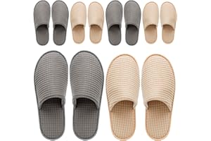 OSTADARRA 6-10 Pairs Spa Slippers, Non Slip Disposable Slippers For Guest, Washable Reusable, Which Can Be Used As Women Men, House, Indoor, Bathroom, Bedroom, Hotel, Bride Slippers