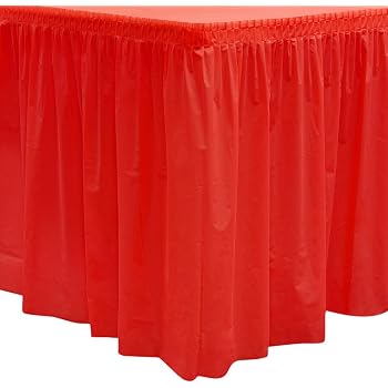 Unique Party 50053 - Plastic Red Table Skirt, 14ft (Pack Of 3