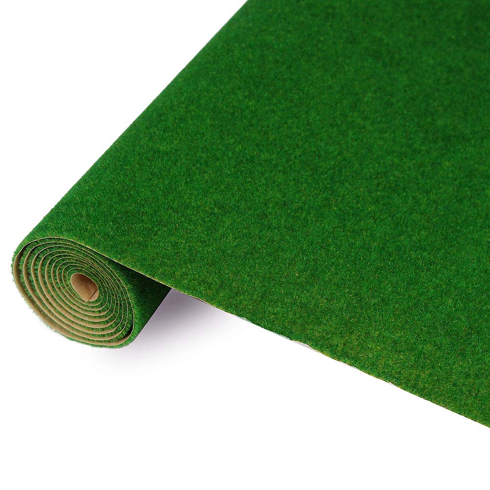 Evemodel CP122 Artificial Model Grass Mat Trains Dark Green 40x100cm or 15.7‘’ x 39'' for Decoration Kids Craft Scenery Model DIY