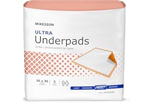 McKesson Underpads Disposable Bed Pads 36" x 36" [50 Count], Heavy Absorbency, Ultra Incontinence Chux Pads for Adults, Elderly, and Baby, Pee Pads