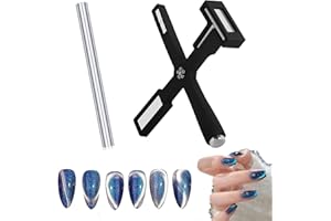 Lulong Nail Magnet Set, 2024 Upgraded 5 in 1 Nail Magnet Tool Nail Magnet Pens with Silicone Protective Case Multi-Function for 9D Strip Galaxy Cat Eye Nail Art Design (BLACK)
