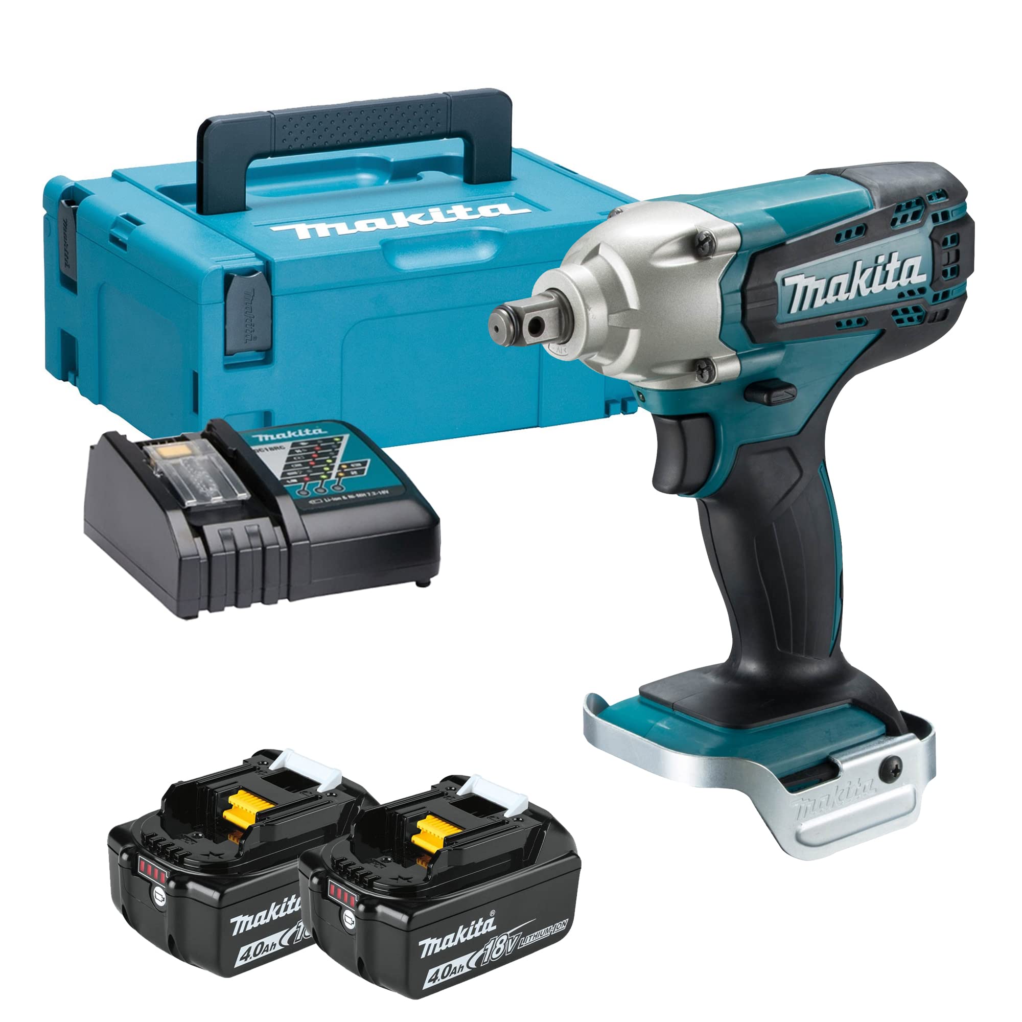 Makita DTW190RMJ 18V Li-Ion LXT Impact Wrench Complete with 2 x 4.0 Ah Li-Ion Batteries and Charger Supplied in A Makpac Case