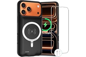 ZUEUS Battery Case for iPhone 17 Pro Max,12000mAh Rechargeable Portable Charging Case with Wireless Charging Compatible for iPhone 17 Pro Max (6.9inch) with Carplay Extend Battery Pack Charger Cover (Black)