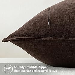 MIULEE Decorative Linen Euro Sham Pillow Covers