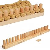 SRYBLT 2-Pack DIY Chunky Knit Blanket Loom, 30.2-inch Long Beech Wood Base with Solid Wood Pegs, Stackable for Portability, Expandable Connections, and Clear Coating (with Brand Name)