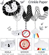 Joyreal Spiral Pram Toys Black and White High Contrast Newborn Toy Set view 2