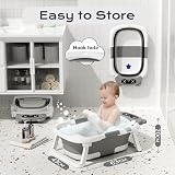 COOSEYA Baby Bath Tub Foldable Collapsible with Soft Cushion Grey 0-18m view 4