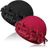 MLTUARG 2 Pcs Satin Lined Turban With Long Twist Straps, Silky Head Wraps for Men, Halo Head Scarf for Hair