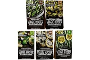 Urban Accents Veggie Roaster 5 Flavor Variety Bundle-Citrus Pepper, Sesame Garlic, Balsamic Roasted Onion, Roasted Garlic Roasemary & Manchego Roasted Garlic. 1.5 oz each by FLAMINGO CHIC