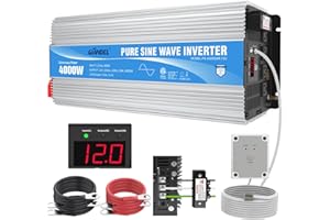 GIANDEL 4000Watt Pure Sine Wave Power Inverter ETL UL 458 STD Listed DC 12V to 120V AC with 40amps Hardwire Terminal Block 4 AC Outlets and 30ft Wired Remote for Off Grid Solar System RVs Home