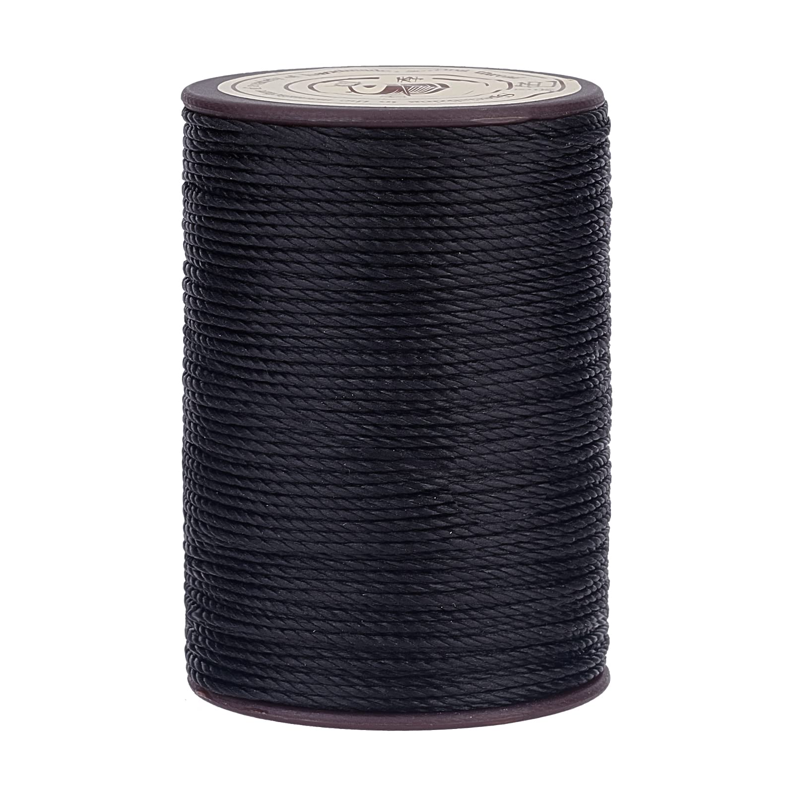 PH PandaHall 54 Yard Black Waxed Thread String, 0.8mm Polyester Beading Thread for Braiding Bracelets Wax String Craft Cord for Jewelry Making Hand Sewing Leather Bookbinding Craft DIY