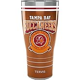 Tervis Traveler NFL Tampa Bay Buccaneers - Vintage Triple Insulated Tumbler Travel Cup Keeps Drinks Cold & Hot, 30oz, Stainless Steel