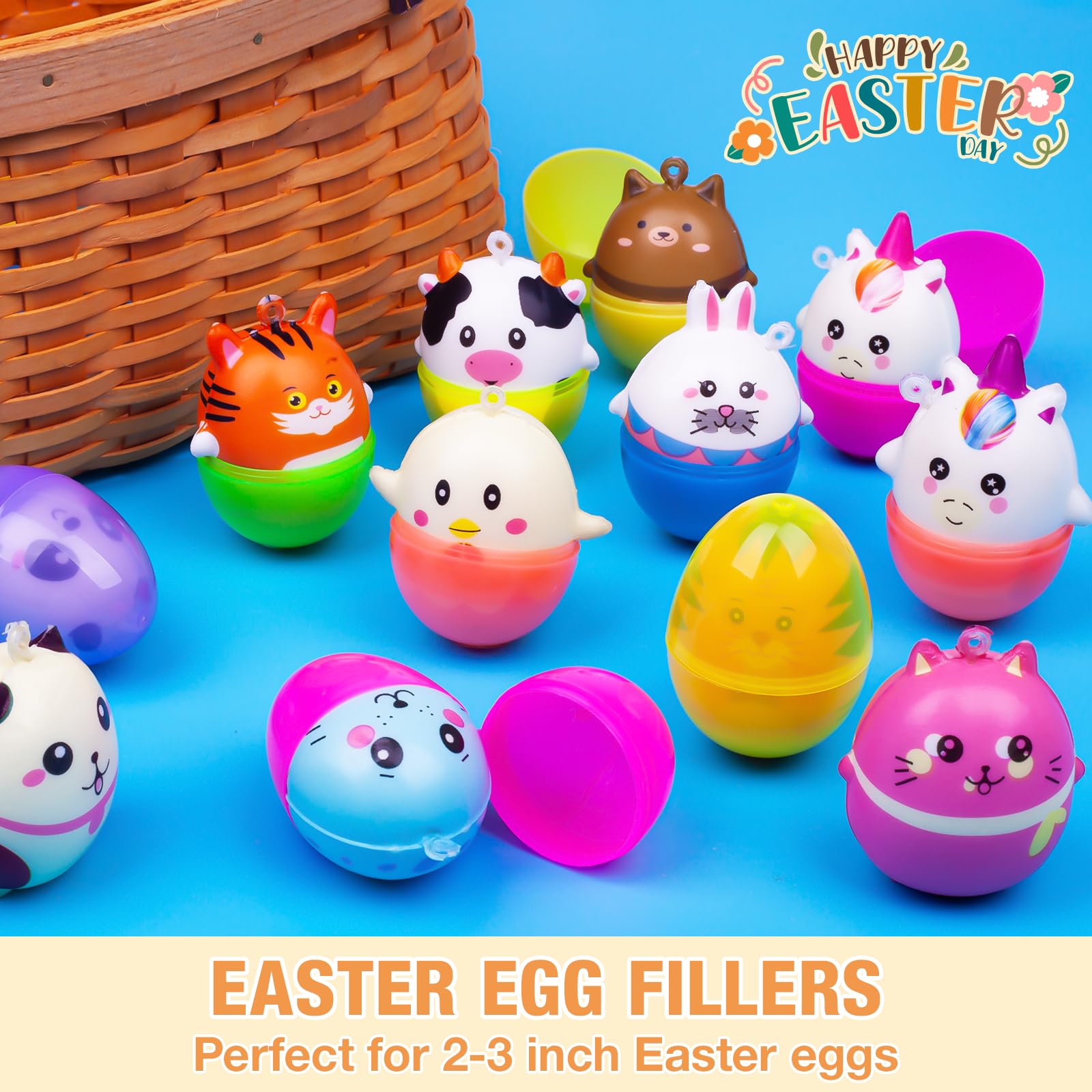Exun 12 Pack Kawaii Squishies Squishy Toys, Cute Animals Slow Rising Creamy Scent Stress Relief Squishies Toys for Party Favors, Birthday Goodie Bag Stuffers, Easter Egg Fillers, Classroom Prizes
