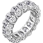 Marilyn Monroe Oval Cut Eternity Ring | Solid 925 Sterling Silver Infinity Band for Women | 7.50 Carats 100 Facet Oval Cut Cubic Zirconia CZ Simulated Diamond Engagement Ring