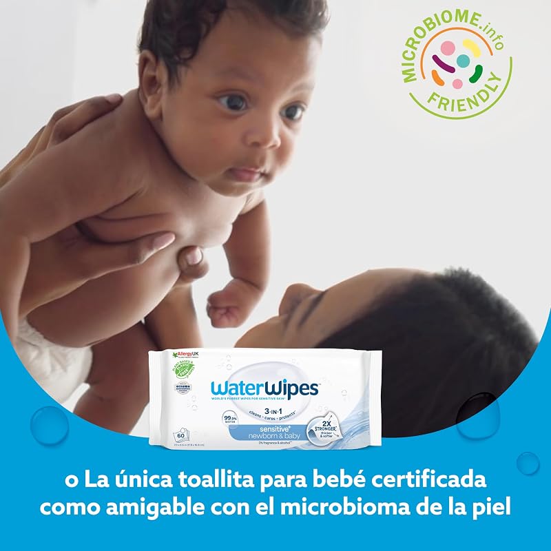 Waterwipes - lenços umedecidos originais sem plástico, contagem 1080 (18 pacotes), formulados com 99,9% de água e sem perfume, ideais para peles sensíveis